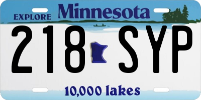 MN license plate 218SYP