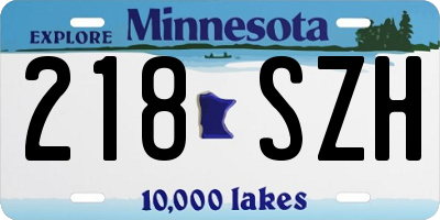 MN license plate 218SZH