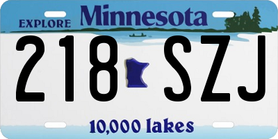 MN license plate 218SZJ