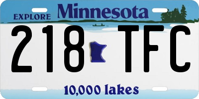 MN license plate 218TFC