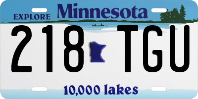 MN license plate 218TGU