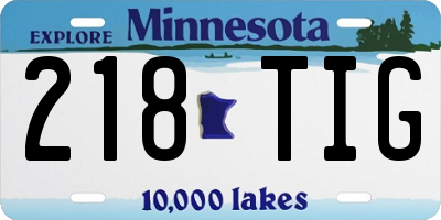 MN license plate 218TIG