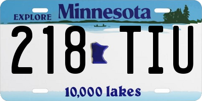 MN license plate 218TIU