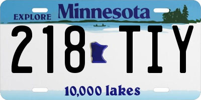 MN license plate 218TIY