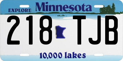 MN license plate 218TJB