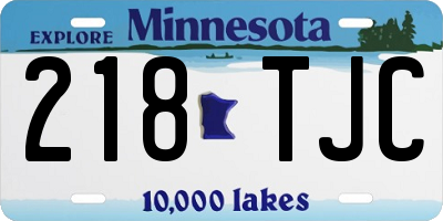 MN license plate 218TJC