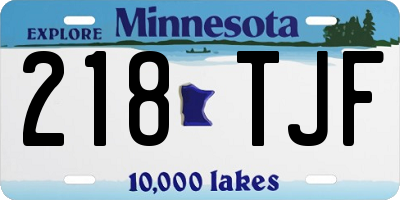 MN license plate 218TJF