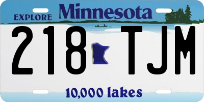 MN license plate 218TJM
