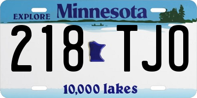 MN license plate 218TJO