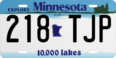 MN license plate 218TJP