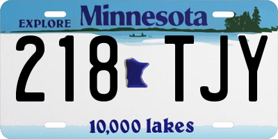 MN license plate 218TJY