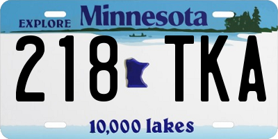 MN license plate 218TKA