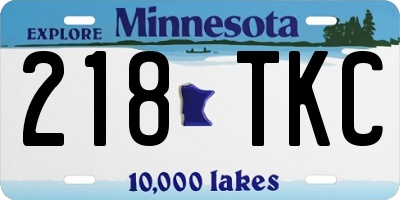 MN license plate 218TKC