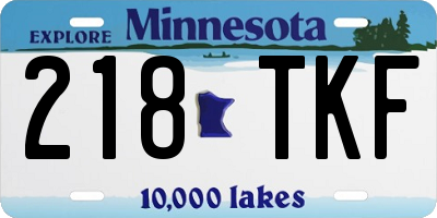 MN license plate 218TKF
