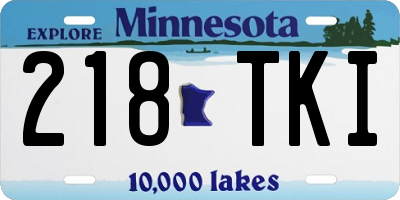 MN license plate 218TKI