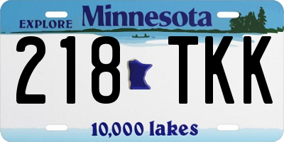 MN license plate 218TKK