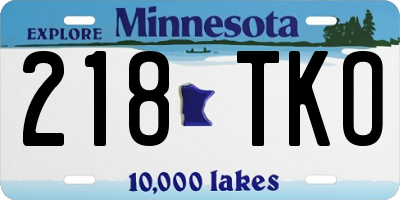 MN license plate 218TKO