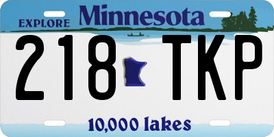 MN license plate 218TKP