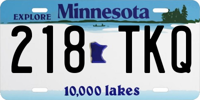 MN license plate 218TKQ