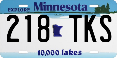 MN license plate 218TKS