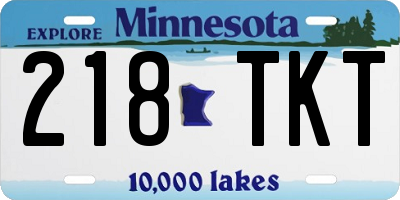 MN license plate 218TKT