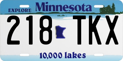 MN license plate 218TKX