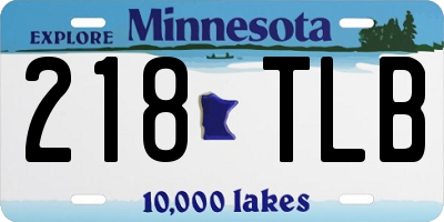 MN license plate 218TLB