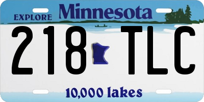 MN license plate 218TLC