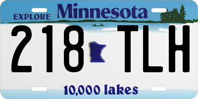 MN license plate 218TLH