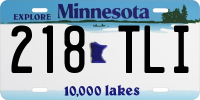 MN license plate 218TLI