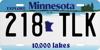 MN license plate 218TLK