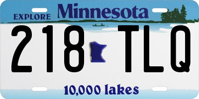 MN license plate 218TLQ