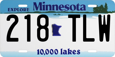 MN license plate 218TLW