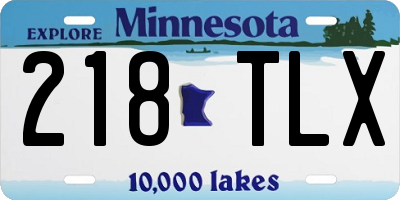 MN license plate 218TLX