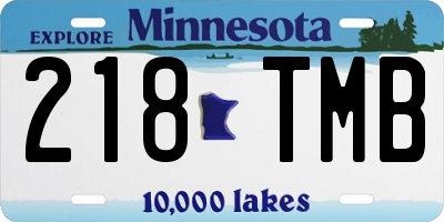 MN license plate 218TMB