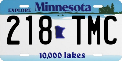 MN license plate 218TMC