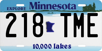 MN license plate 218TME