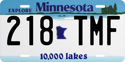 MN license plate 218TMF