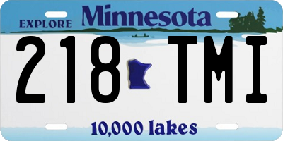 MN license plate 218TMI