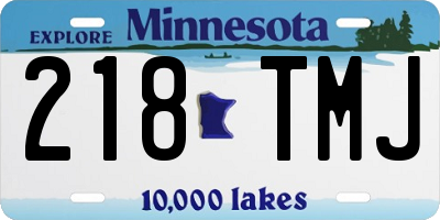 MN license plate 218TMJ