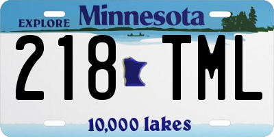 MN license plate 218TML