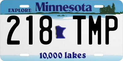 MN license plate 218TMP