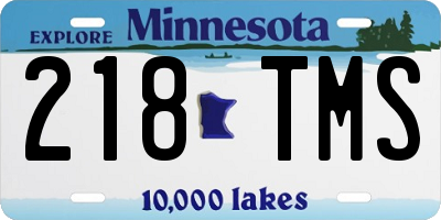 MN license plate 218TMS