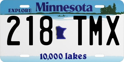 MN license plate 218TMX