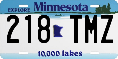 MN license plate 218TMZ