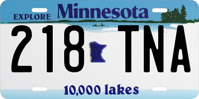MN license plate 218TNA
