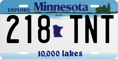 MN license plate 218TNT