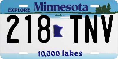 MN license plate 218TNV