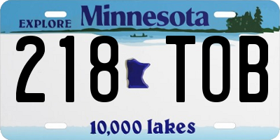 MN license plate 218TOB