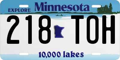 MN license plate 218TOH